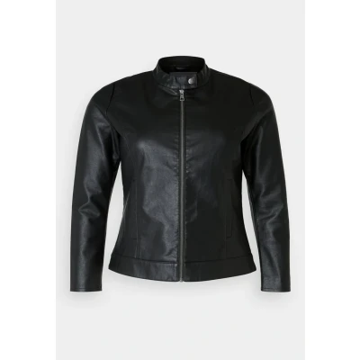 Afbeelding van ONLY Carmakoma Carrobber Jacket Imitatieleren jas, Dames, Maat: 52, Black