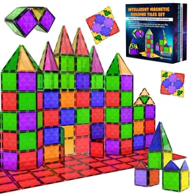 Afbeelding van Desire Deluxe Magnetische bouwstenen tegels Montessori kinderspeelgoed voor jongens en meisjes educatieve constructieset cadeau verjaardag, 3 8 jaar (37st).