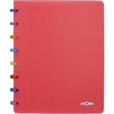 Afbeelding van Atoma Tutti Frutti schrift, ft A5, 144 bladzijden, commercieel geruit, transparant rood schrift