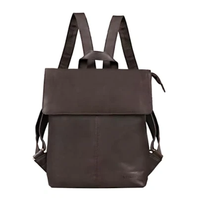 Afbeelding van STILORD &#039;Charlie&#039; Vintage Leather rugzak Bruin Medium sized Daypack voor Vrouwen Mannen 13,3 inch laptop gemaakt van echt leer, Kleur:mat donkerbruin