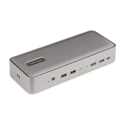 Afbeelding van StarTech.com Dual Laptop USB C KVM Docking Station, Monitor 4K 60Hz DisplayPort Dock, 5 Port US