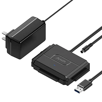 Afbeelding van Alxum IDE SATA naar USB C harde schijf adapterkabel, externe lezer converter voor 2,5/3,5 inch HDD en HDD/SSD, ondersteuning One Touch Backup, met 12V/2A