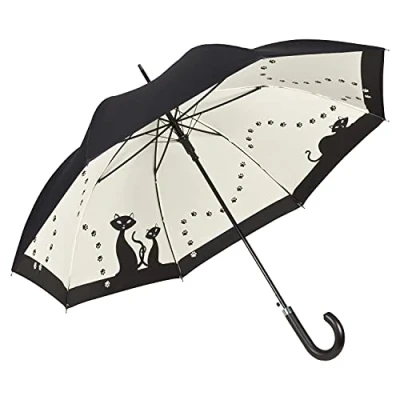 Afbeelding van VON LILIENFELD® Paraplu Automatische Vrouwen Dubbellaags Motief Zwarte Katten
