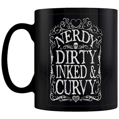 Afbeelding van Grindstore Nerdy Dirty Inked &amp; Curvy Mok Paneel Zwart 8x9.5cm
