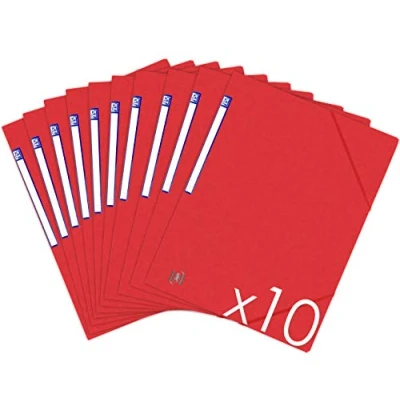 Afbeelding van Oxford TopFile+ verzamelmappen, karton, zonder kleppen, met elastiek, formaat A4, rood, 10 stuks