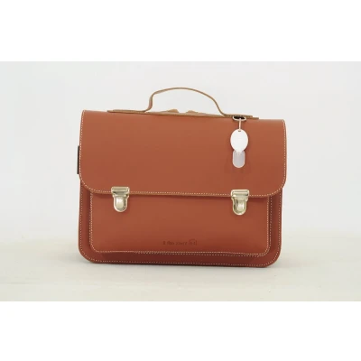 Afbeelding van Own Stuff Lederen Boekentas Kleuterschool 32x23x13cm Chestnut