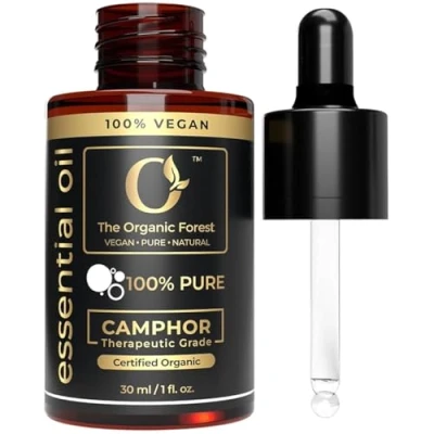Afbeelding van 100% pure en biologische camphorolie voor aromatherapie diffuser bevochtiger, perfecte essentiële olie om irritatie, jeuk, acne pijn te verminderen, geweldig het maken van kaarsen zeep