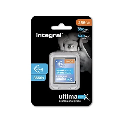 Afbeelding van Integral 256 GB CFastkaart 2.0 High Performance met een leessnelheid tot 550 MB/s en schrijfsnelheid van maximaal 540