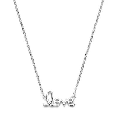 Afbeelding van Zilver gerhodineerd collier love 41 43 45 cm 1339317