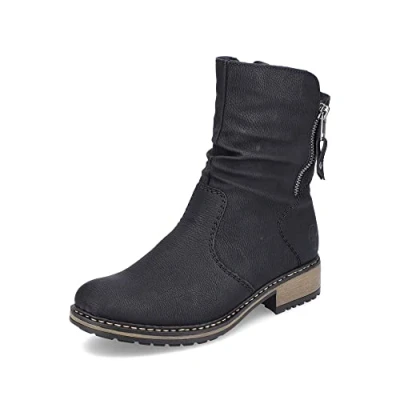 Afbeelding van Rieker DAMES Enkellaarzen Z6892, Vrouwen Enkellaarzen,laarzen,laars,halve laars,overgangsschoen,winterschoen,gevoerd,Zwart (schwarz / 00),36 EU 3.5 UK