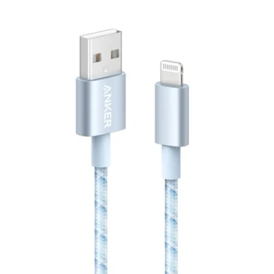 Afbeelding van Anker 331 kabel, premium nylon USB A naar bliksemkabel, MFi gecertificeerd voor iPhone opladers, SE/Xs/XS Max/XR/X/8 Plus/7/6 Plus, iPad Pro Air 2 en meer (winterblauw)