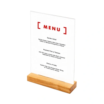 Afbeelding van IEZZY horeca en cate Houten menuhouder t tafeldisplay a4 portret