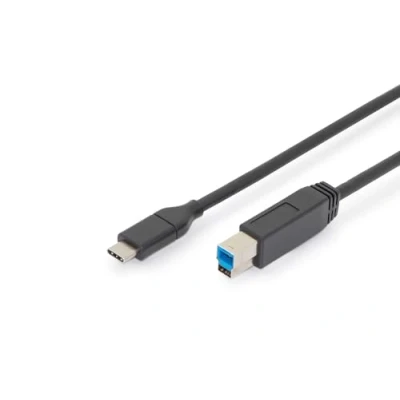 Afbeelding van ASSMANN Electronic AK 300149 010 S 1m USB C B Mannelijk Zwart kabel