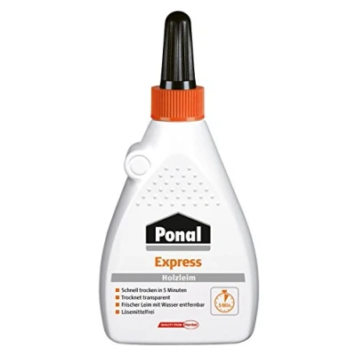 Afbeelding van Ponal Express Houtlijm, transparante, sneldrogende houtlijm voor veelzijdig lijm en knutselwerk, watervaste in praktische 120 g fles