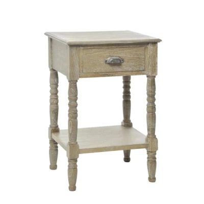 Afbeelding van J Line Nachtkastje 1 La Vierkant Hout Grey Wash Majorr