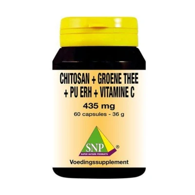 Afbeelding van SNP Chitosan groene thee pu erh vitamine C 435 mg 60 capsules