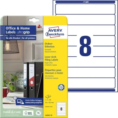 Afbeelding van Avery Ordneretiket Zweckform 192 X 34 Mm Karton 80 Stuks