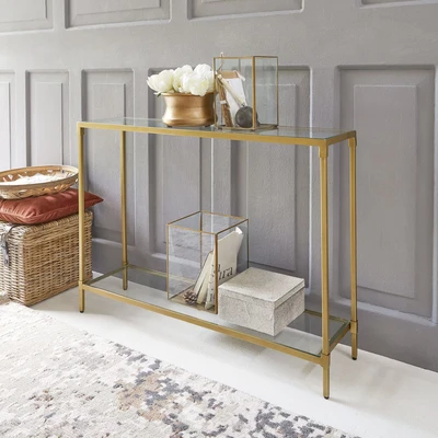 Afbeelding van LOBERON Sidetable Ninove messing/helder