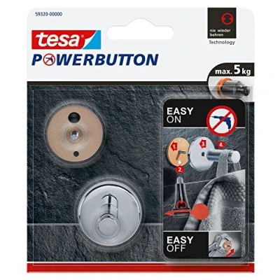 Afbeelding van Tesa 59320 powerbutton universal haak chroom small