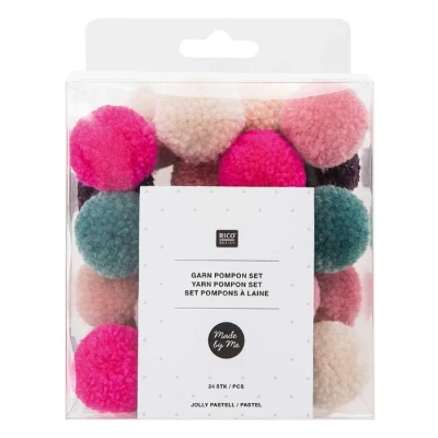 Afbeelding van Pompons jolly pastel 24st