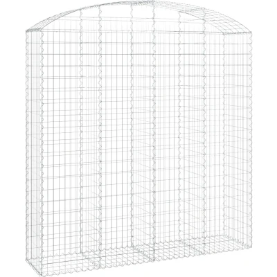 Afbeelding van vidaXL Schanskorf gewelfd 200x50x200/220 cm gegalvaniseerd ijzer
