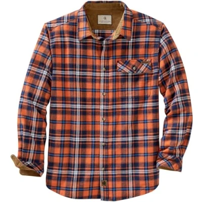 Afbeelding van Legendary Whitetails Heren Buck Camp Flanel, Lange Mouw Plaid Button Down Casual Shirt, Corduroy Manchetten, Kobalt Blaze Plaid, XL