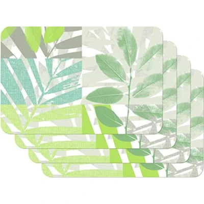Afbeelding van Venilia Placemat bladeren, 45 x 30 cm, 4 stuks, antislip, hittebestendig en gemaakt polypropyleen 59105