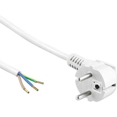Afbeelding van Open eind aansluitsnoer Schuko stekker 10 meter Wit Allteq