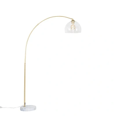 Afbeelding van QAZQA Moderne booglamp messing met helder glas Arc