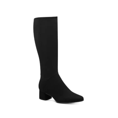 Afbeelding van MARCO TOZZI Dames hoge laarzen met hak Elegant Puntig, zwart, 39 EU