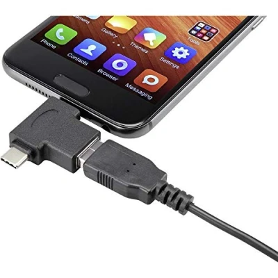 Afbeelding van Renkforce USB 3.2 Gen 1 (USB 3.0) Adapter [1x C stekker, Micro 2.0 B stekker 1x 2 bus A 3.1)] Met OTG functie, Vergulde