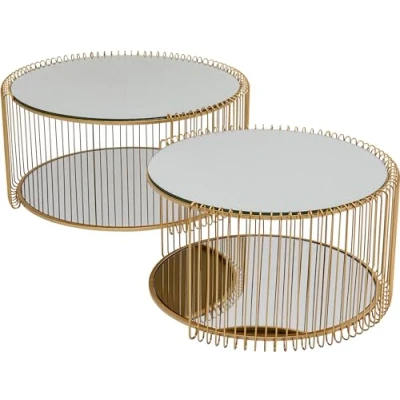 Afbeelding van Kare Salontafel Wire Double Brass (2set)