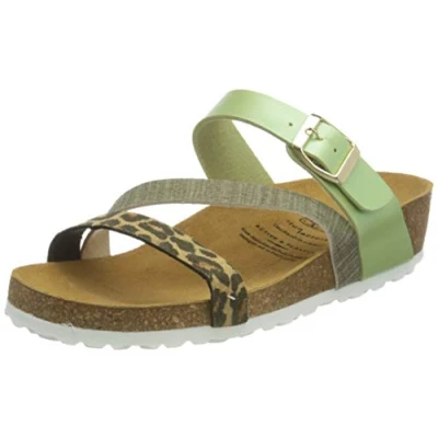 Afbeelding van Lico Natural Glitter Dames Pantoffel, Groen, 41 EU