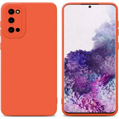 Afbeelding van Cadorabo Hoesje geschikt voor Samsung Galaxy S20 in FLUID ORANJE Beschermhoes TPU silicone Cover Case