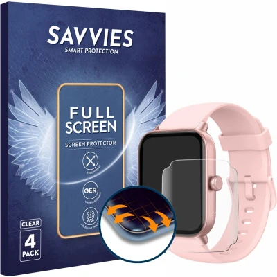 Afbeelding van Savvies Screenprotector voor Toobur IDW19 1.8&quot; Folie Beschermfolie transparant volledig dekking (4 Stuks)