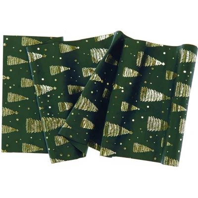 Afbeelding van Unique Living Decofabric Xmas Tree 28x300cm Dark Green