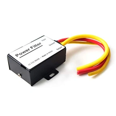 Afbeelding van Netfilter voor de auto, EMI, ruis, aardlus, isolatie, ruisonderdrukker autoradio, audio, radio, versterker, speaker, equalizer, subwoofer, 12V