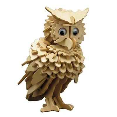 Afbeelding van Pebaro 858/1 houten bouwpakket uil, 3D puzzel, modelbouwset, knutselen met hout, puzzel dier, voorgesneden plaat, incl. schuurpapier, uitbreken, in elkaar steken, klaar, cadeau idee