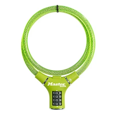 Afbeelding van Master Lock Fietskabelslot [Combinatie] [90 cm Kabel] [Buiten] [Groen] 8229EURDPROGRN voor (Elektrische) fietsen, Skateboards, Kinderwagens, Grasmaaiers en andere Buitenapparatuur