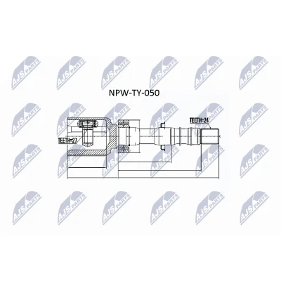 Afbeelding van Homokineet reparatie set, aandrijfas NTY NPW TY 050