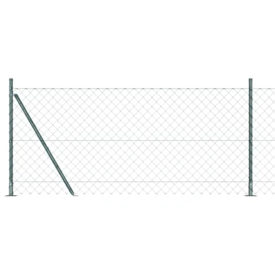 Afbeelding van vidaXL Kettinghek met 7 flenspalen 0.8x10 m Gegalvaniseerd staal