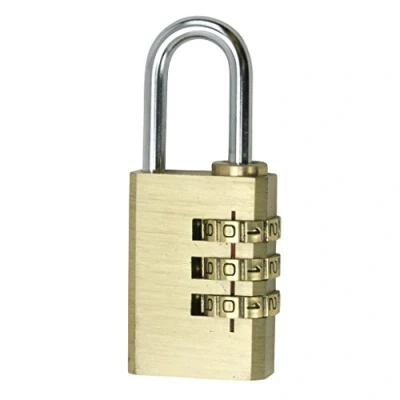 Afbeelding van Cogex Hangslot met cijferslot in messing 20 mm 3 rollen. caden 80734