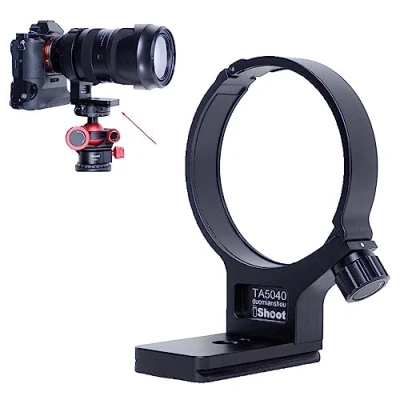 Afbeelding van iShoot Metalen statiefbevestiging ring lenskraag compatibel met Tamron 50 400mm f/4.5 6.3 Di III VXD A067, lensondersteuning houder beugel onderkant is Arca Swiss Fit Quick Release Plate Zwaluwstaartgroef