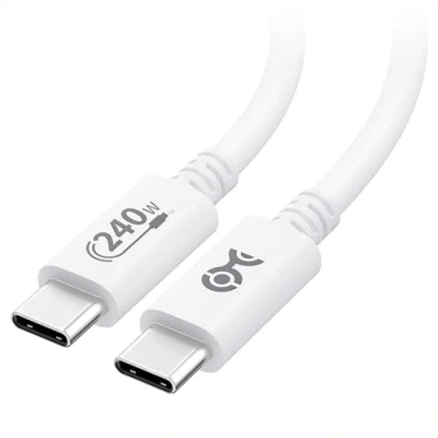 Afbeelding van Cable Matters [USB IF gecertificeerd] 240W USB C kabel 2,0 m in wit voor MacBook Pro, iPad iPhone 15 Apple Vision Pro (140 W oplaadkabel, 2.0, geen video)