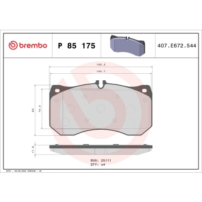 Afbeelding van Brembo Remblokset P 85 175