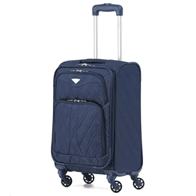 Afbeelding van Flight Knight Lichtgewicht 800D zachte koffer met 4 wielen, gewatteerde koffer, robuuste anti scheurcabine, handbagage goedgekeurd voor meer dan 100 luchtvaartmaatschappijen, waaronder easyJet, BA en