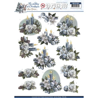 Afbeelding van Christmas Candles The feeling of 3D Push Out Amy Design