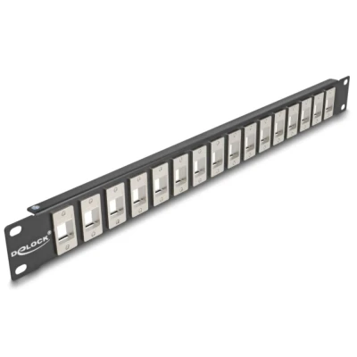 Afbeelding van Delock 19″ Keystone Patchpanel 16 Port 1 HE schwarz HQ products