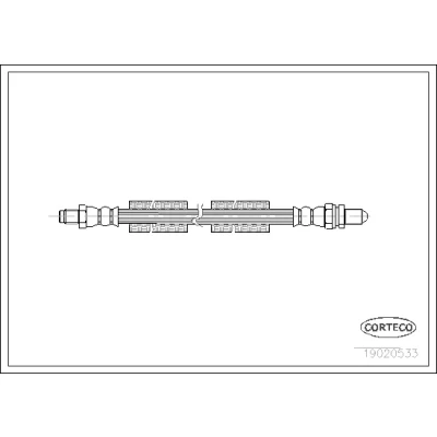 Afbeelding van CORTECO 19020533 Remslang Achteras 350mm FORD: KA Hatchback