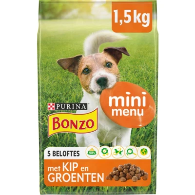 Afbeelding van 3x Bonzo Droogvoer Mini Menu Kip 1,5 kg